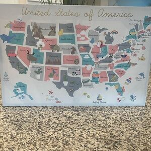 Picture frame of the United States of America. Perfect for a little girls room.